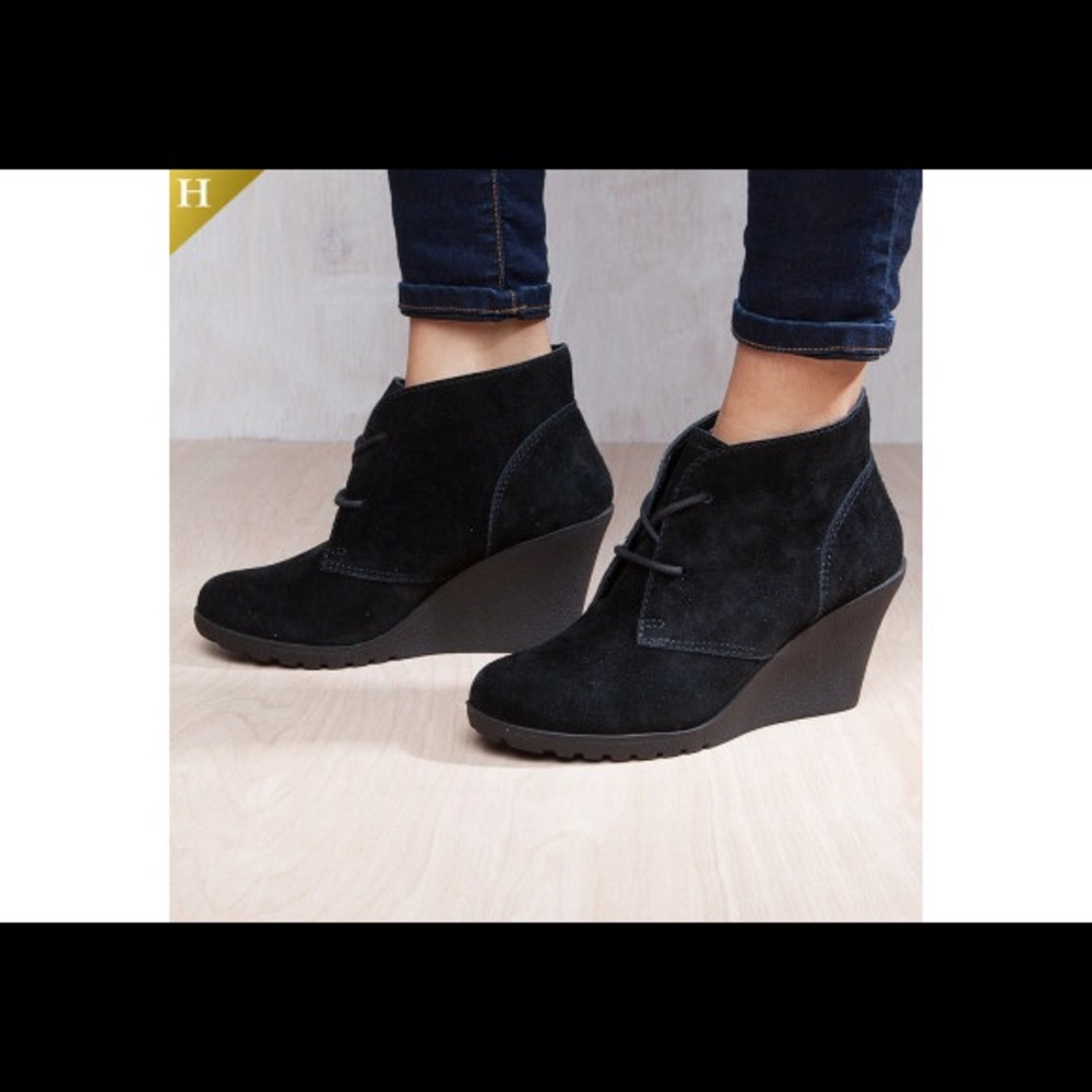 Black suede ankle booties